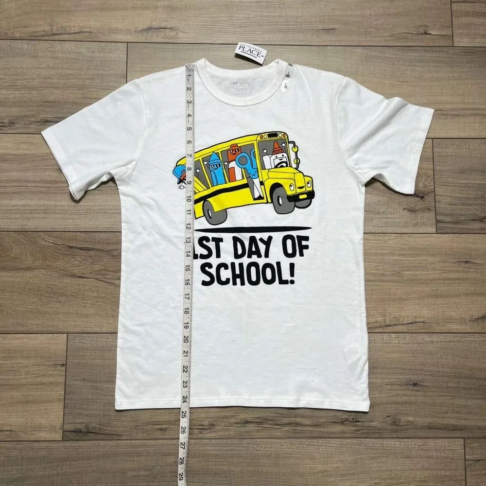 The Children’s Place Boys 1st Day Of School Short Sleeve Graphic Tee Large White